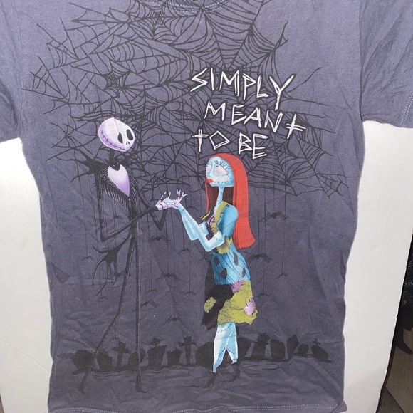 TIM BURTONS NIGHTMARE BEFORE CHRISTMAS JACK AND SALLY SIMPLY MEANT TO BE SHIRT - Picture 1 of 6